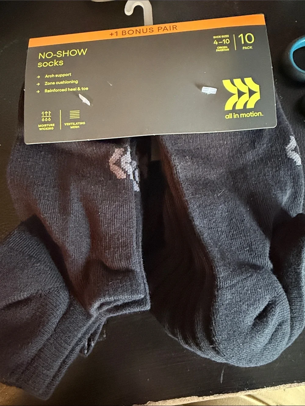 all in motion Black No-Show Athletic Socks - 10 Pack